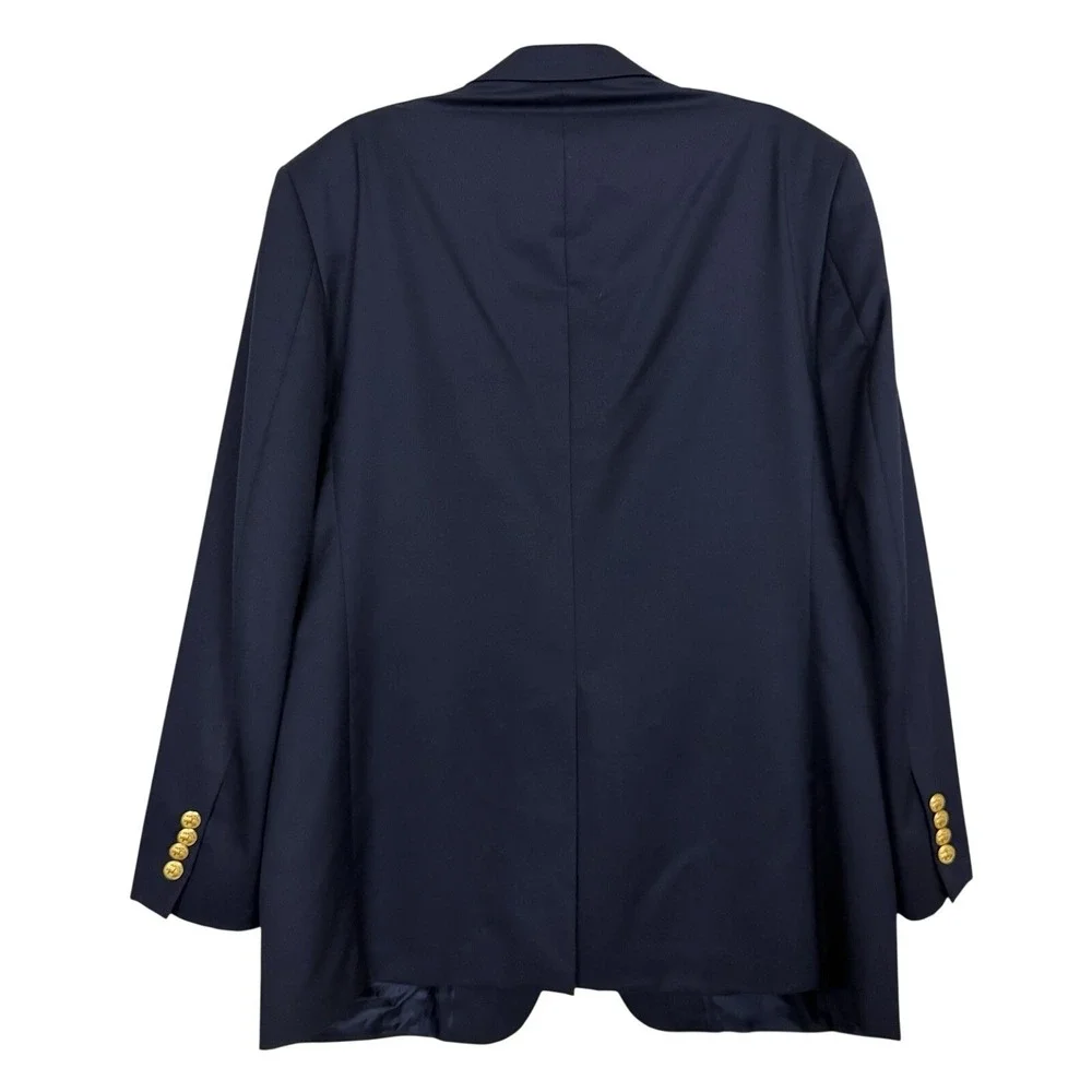Brooks Brothers 346 Blazer Mens Sz 44R Navy Wool Gold Button Sport Coat Jacket